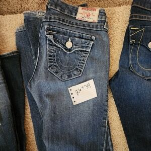 True Religion Women's Classic Blue Flare Jeans Size 26 X 34